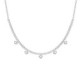 Halo sterling silver short necklace with white in crystals shape image