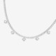Halo sterling silver short necklace with white in crystals shape cover