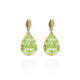 Magnolia gold-plated short earrings with green in tear shape image