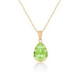 Gold-plated cytrus green necklace in tear shape