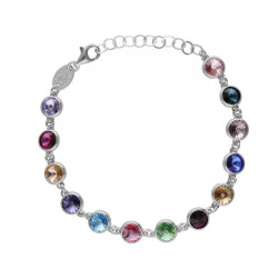Carmen multicolour bracelet in silver