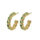 Jade crystals peridot earrings in gold plating image