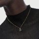 Chiara gold-plated short necklace with green in rectangle shape cover