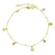 Gold-plated anklet with multicolour in reasons shape image