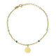 Gold-plated anklet with green in circle shape image