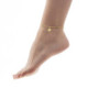 Gold-plated anklet with green in circle shape cover