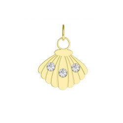 Charming gold-plated Charm white in shell shape