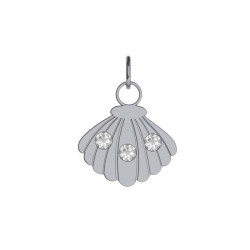 Charming sterling silver Charm white in shell shape
