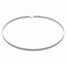 Cairo sterling silver choker necklace in flattened shape