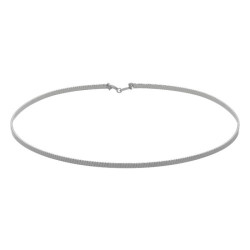 Cairo sterling silver choker necklace in flattened shape