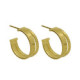 Cairo gold-plated hoop earrings in flattened shape image