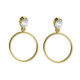 Genoveva gold-plated short earrings white in oval shape image