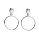 Genoveva sterling silver short earrings white in oval shape image