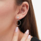 Genoveva sterling silver short earrings white in oval shape cover
