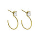 Genoveva gold-plated hoop earrings white in oval shape image