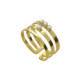 Briseida gold-plated adjustable triple ring white in bands shape image