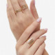 Briseida gold-plated adjustable triple ring white in bands shape cover