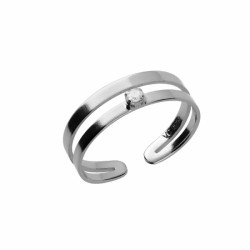 Briseida sterling silver adjustable doble ring white in bands shape