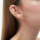 Ear cuff 4 bandas color blanco bañado en oro cover