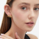 Briseida gold-plated short earrings in 6 bands shape cover