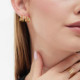 Briseida gold-plated short earrings white in 6 bands shape cover