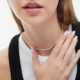 Collar corto mini perlas elaborado en plata cover