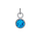 Colgante charm cristal color azul elaborado en plata image