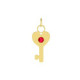 Abalorio llave rojo bañado en oro image
