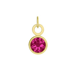 Colgante charm cristal color rosa bañado en oro