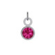 Colgante charm cristal color rosa elaborado en plata image
