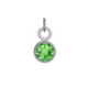 Colgante charm cristal color verde elaborado en plata image