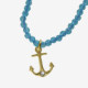 Charming gold-plated Charm white in anchor shape cover