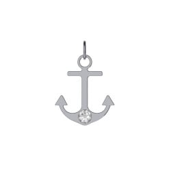 Charming sterling silver Charm white in anchor shape