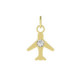 Charming gold-plated Charm white in airplane shape image