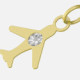 Charming gold-plated Charm white in airplane shape cover
