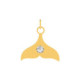 Charming gold-plated Charm white in whale tail shape image