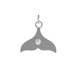 Charming sterling silver Charm white in whale tail shape