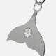 Charming sterling silver Charm white in whale tail shape cover