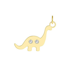Charming gold-plated Charm white in dinosaur shape