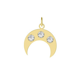 Charming gold-plated Charm white in moon shape