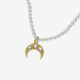 Charming gold-plated Charm white in moon shape cover