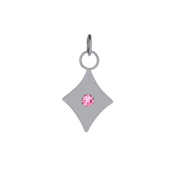 Charming rhombus light rose charm in silver