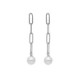 Paulette links pearl earrings in silver image