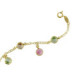Gold-plated anklet with multicolour in crystals shape cover