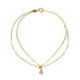 Gold-plated anklet with violet in double chain shape image