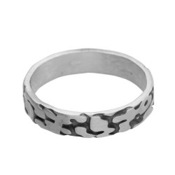 Ares print antique silver ring