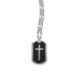 Ares cross of black nacre 55 cm silver necklace image