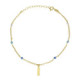 Gold-plated anklet with blue in rectangle shape image