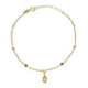 Gold-plated anklet with pink in diamond shape image