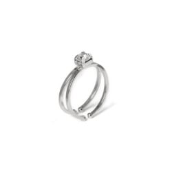 Maia solitaire crystal ring in silver